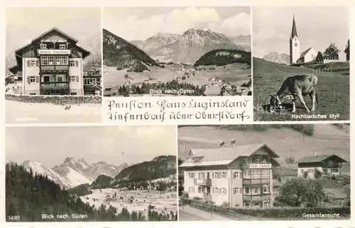 AK / Ansichtskarte  Tiefenbach Oberstdorf Pension Haus Luginsland Panorama Kirche Suedblick 