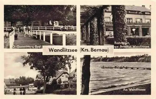 AK / Ansichtskarte  Wandlitz Barnim Brandenburg HO Gaststaette und Bad Restaurant am Bahnhof Wandlitzsee Franziskaner Strasse Am Wandlitzsee