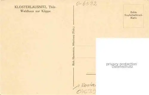 AK / Ansichtskarte  Klosterlausnitz Bad Thueringen Waldhau zur Koeppe