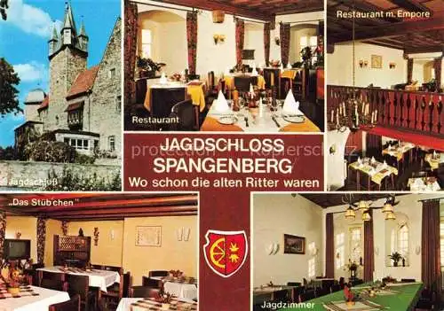 AK / Ansichtskarte  Spangenberg Hessen Jagdschloss Restaurant Empore Stube Jagdzimmer