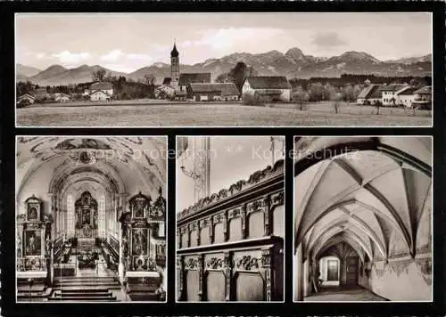 AK / Ansichtskarte  Beyharting Panorama Alpen Kirche Chorgestuehl Kreuzgang