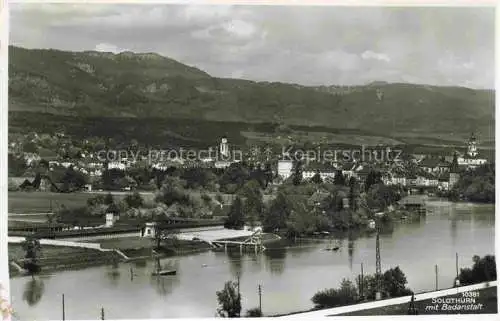 AK / Ansichtskarte  Solothurn Soleure SO Panorama mit Badeanstalt