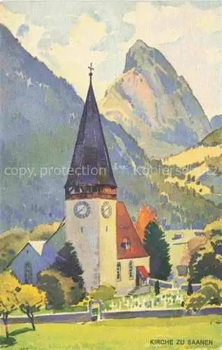 AK / Ansichtskarte  Saanen BE Kirche Kuenstlerkarte