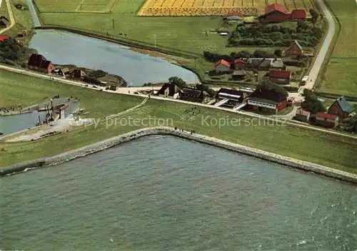 AK / Ansichtskarte  Nordstrand Nordfriesland Schleswig-Holstein Norderhafen Fliegeraufnahme