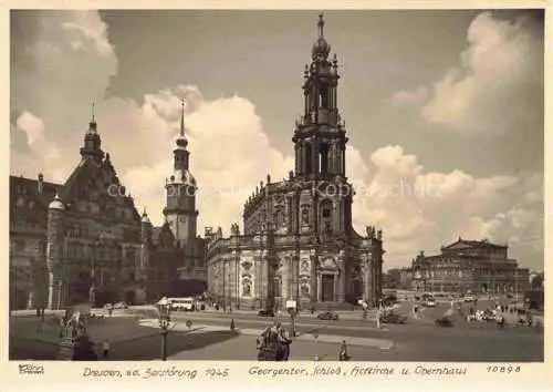 AK / Ansichtskarte  Foto Hahn Nr. 10898 Dresden Zerstoerung 1945 Georgentor Schloss Operhaus 