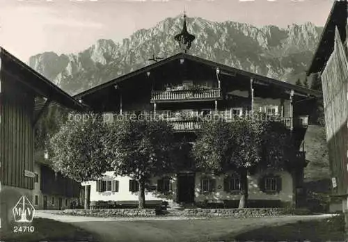 AK / Ansichtskarte  Scheffau Tirol Wilden Kaiser Tirol AT Gasthaus Maikircher gegen Scheffauer Kaisergebirge