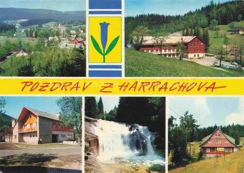 AK / Ansichtskarte  Harrachov Harrachsdorf CZ Panorama Sportzentrum Hotel Wasserfall Cottage