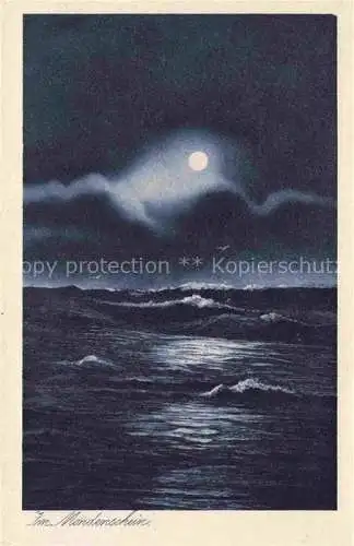 AK / Ansichtskarte  MISDROY Ostseebad Miedzyzdroje PL Im Mondenschein Kupfertiefdruck