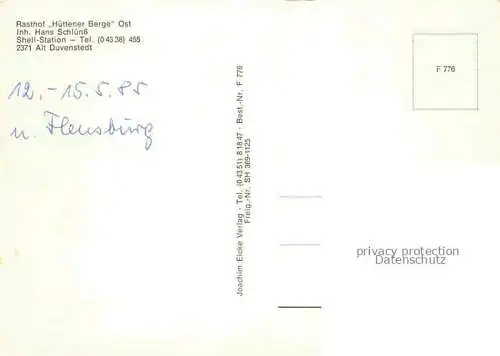 AK / Ansichtskarte  Alt Duvenstedt Rasthof Huettener Berge