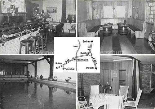 AK / Ansichtskarte  Bruenen Hotel Pension Hecheltjens Hof Bar Gastraeume Hallenbad