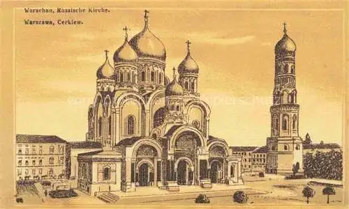 AK / Ansichtskarte  Warschau WARSZAWA PL Russische Kirche Kuenstlerkarte