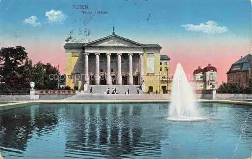 AK / Ansichtskarte  Posen  POZNAN PL Neues Theater Wasserspiele Feldpost