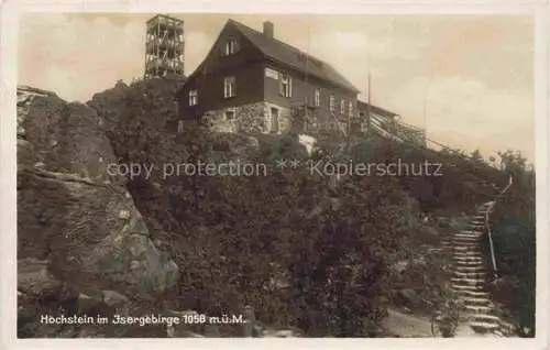 AK / Ansichtskarte  Bad Flinsberg Swieradow Zdroj PL Hochstein im Isergebirge Berghotel Aussichtsturm