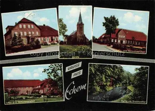 AK / Ansichtskarte  Echem Nacks Gasthaus Lehr und Versuchsanstalt Partie am Bruchwetter Kirche