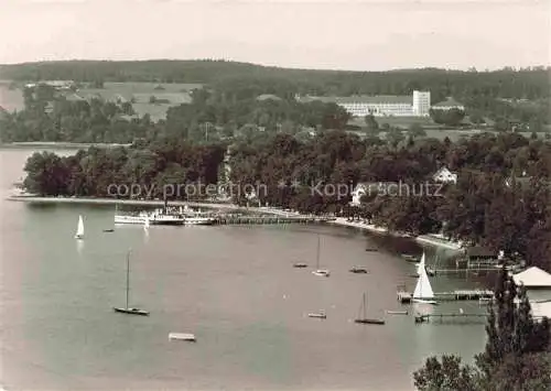 AK / Ansichtskarte  Herrsching Ammersee Fliegeraufnahme Herrschinger Bucht