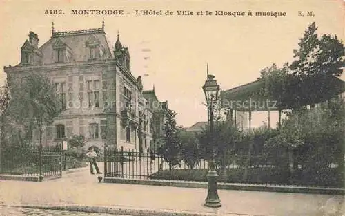 AK / Ansichtskarte  Montrouge 92 Hauts-de-Seine Hotel de Ville et le Kiosque a musique