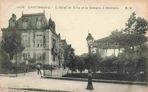 AK / Ansichtskarte  Montrouge 92 Hauts-de-Seine Hotel de Ville et le Kiosque a musique