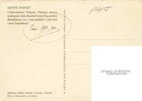 AK / Ansichtskarte  Papst Pope Pape-- Santo Padre Pius P.P.XII