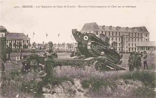 AK / Ansichtskarte  Militaria Panzer Tank Char d Assaut Rennes Regiment de Chars de Combat