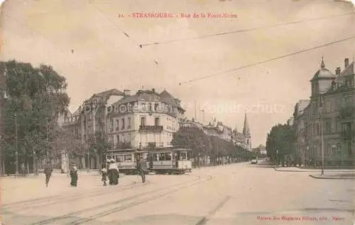 AK / Ansichtskarte  Strassenbahn Tramway-- Strassbourg Rue de la Foret Noire