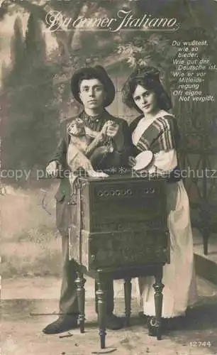 AK / Ansichtskarte  Drehorgel Barrel Organ-- Du arme Italiano Frau Mann Affee