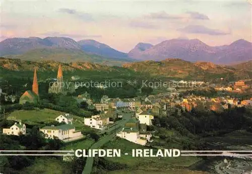 AK / Ansichtskarte  Clifden Galway Panorama Capital of Connemara Mountains aerial view