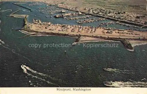 AK / Ansichtskarte  Westport Washington Sheltered harbor Salmon fishing Capital aerial view