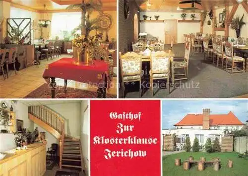 AK / Ansichtskarte  Jerichow Sachsen-Anhalt Gasthof zur Klosterklause Restaurant Treppenaufgang Garten