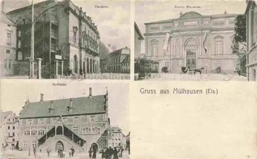 AK / Ansichtskarte  Muehlhausen  MULHOUSE 68 Elsass Haut-Rhin Theater Rathaus Neues Museum 