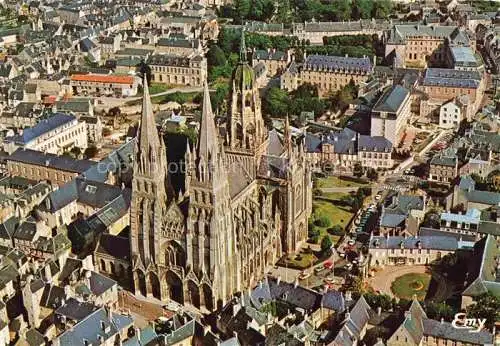 AK / Ansichtskarte  Bayeux 14 Calvados Vue aérienne de la Cathédrale Notre-Dame XIe au XIXe siècle