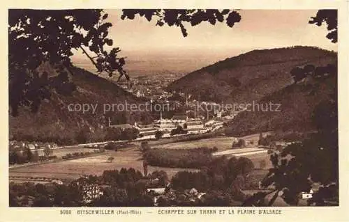 AK / Ansichtskarte  Bitschwiller-les-Thann Bitschweiler 68 Haut-Rhin Echappee sur Thann et la Plaine d'Alsace