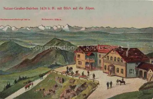 AK / Ansichtskarte  Grand-Ballon 68 Alsace Vosges Sulzer Grosser Belchen mit Alpenblick Molkenrain und Hartmannsweilerkopf