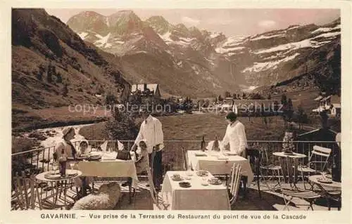 AK / Ansichtskarte  Gavarnie-Village 65 Hautes-Pyrenees Vue prise de la Terrasse du Restaurant du point de vue de la Cascade