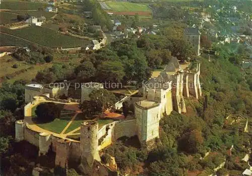 AK / Ansichtskarte  Chinon 37 Indre et Loire Château du Coudray Logis Royaux Tour de l'Horloge Collection Châteaux de la Loire vue aérienne