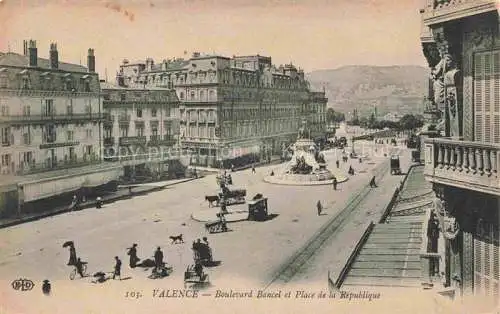 AK / Ansichtskarte  VALENCE -SUR-RHONE 26 Drome Boulevard Bancel et Place de la Republique