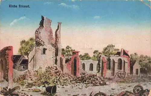 AK / Ansichtskarte  Fricourt 80 Somme Zerstoerte Kirche Feldpost