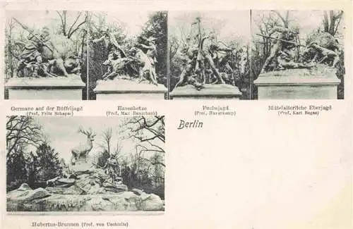 AK / Ansichtskarte  BERLIN Germane auf der Bueffeljagd Hasenhetze Fuchsjagd Eberjagd Hubertus Brunnen