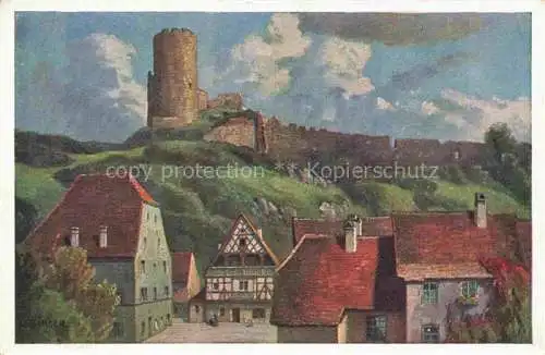 AK / Ansichtskarte  Kaysersberg Kaisersberg Alsace 68 Haut Rhin Festung Kuenstlerkarte