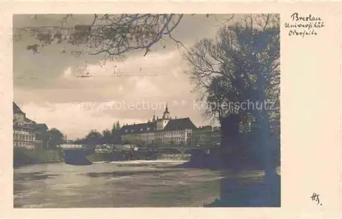 AK / Ansichtskarte  Breslau WROCLAW PL Partie an der Oder Blick zur Universitaet