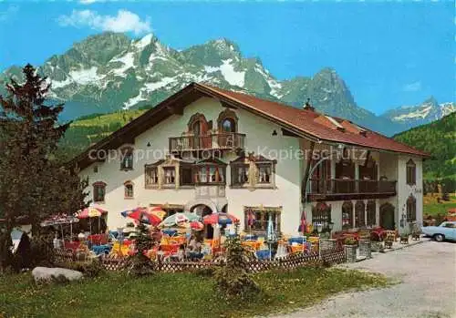 AK / Ansichtskarte  MITTENWALD Bayern Hotel Toni-Hof Terrassen-Café Restaurant Alpenblick Huber Karte Nr. 8459