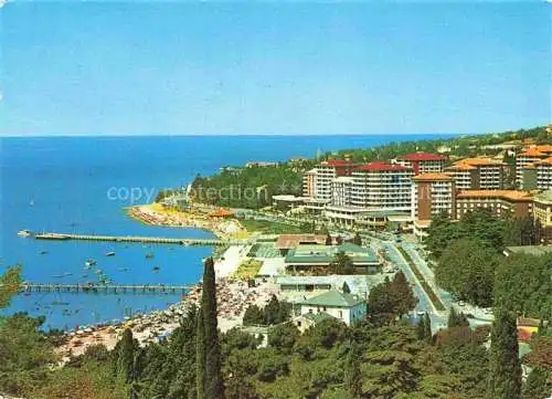 AK / Ansichtskarte  Portoroz Portorose Piran Istrien Slovenia Kuestenpanorama Strand Hotels