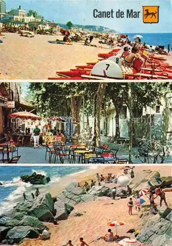 AK / Ansichtskarte  Canet de Mar Barcelona Cataluna ES Strandleben Strassencafés