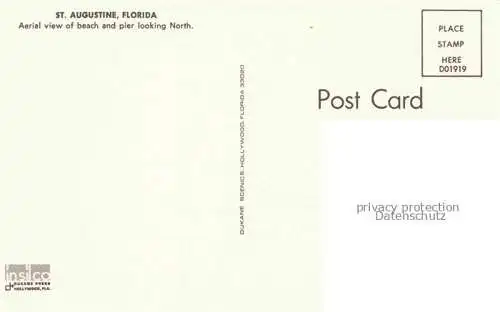 AK / Ansichtskarte  St Augustine Florida USA Aerial view of beach and pier looking north