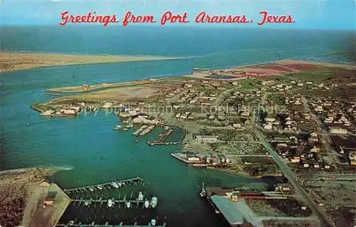 AK / Ansichtskarte  Port Aransas Texas USA Aerial view boating facilities and marina areas