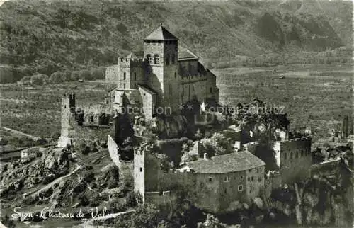 AK / Ansichtskarte  SION  Sitten Seduno VS Château de Valère vue aérienne