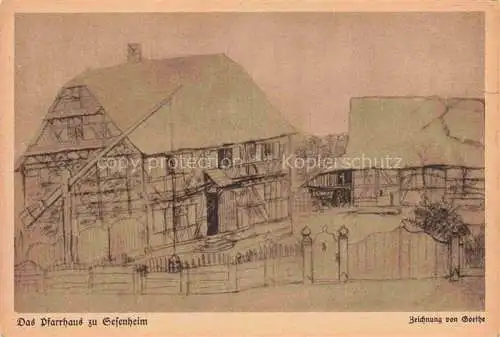 AK / Ansichtskarte  Sesenheim Sessenheim 67 Bas-Rhin Pfarrhaus Zeichnung von Goethe