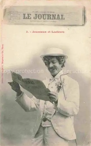 AK / Ansichtskarte  Zeitung Newspaper Journal Giornale-- Jouenaux et Lecteurs Le Journal Mann Hut