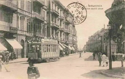AK / Ansichtskarte  Strassenbahn Tramway-- Alexandria Ramleh station street
