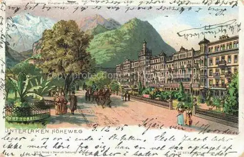 AK / Ansichtskarte  Verlag Schlumpf Litho Nr. 2276 Berner Oberland Interlaken Hoehewg