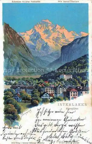 AK / Ansichtskarte  Verlag Schlumpf Litho Nr. 2040 Interlaken Alpengluehen